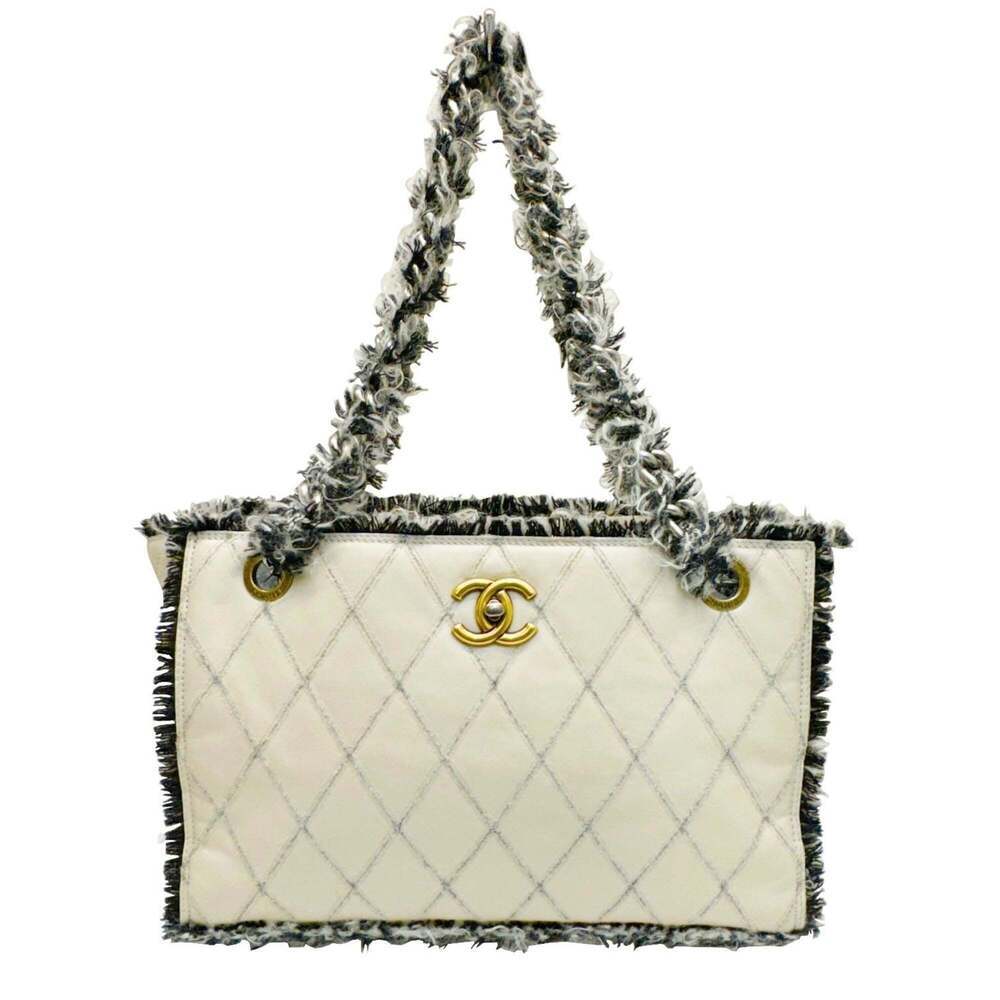 CHANEL Black Leather Logo Tote Bag - Picture 1 of 12
